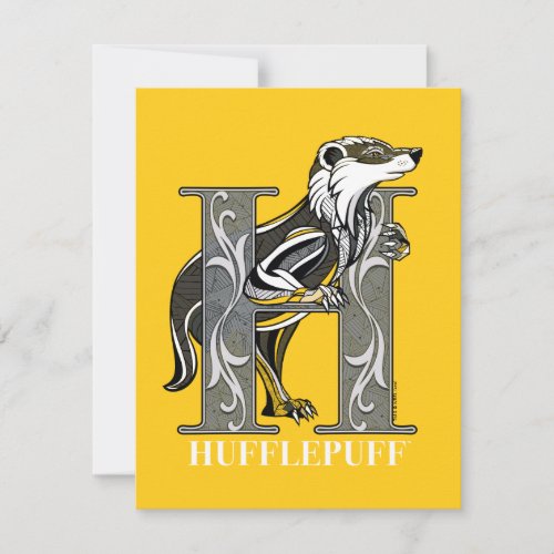 HUFFLEPUFF Crosshatched Emblem Note Card