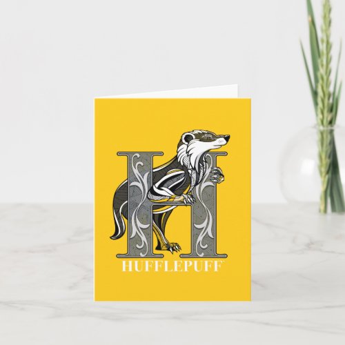 HUFFLEPUFF Crosshatched Emblem Note Card