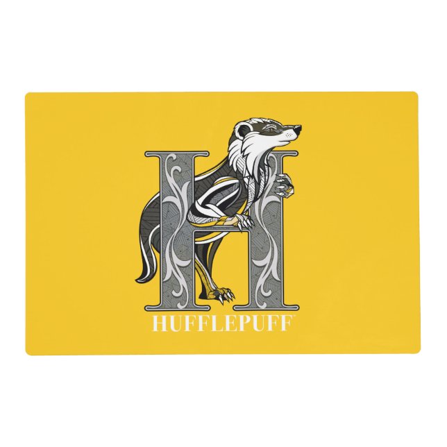 HUFFLEPUFF™ Crosshatched Emblem Placemat (Front)