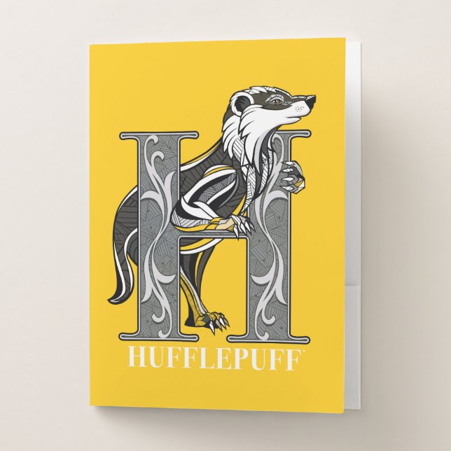 HUFFLEPUFF™ Crosshatched Emblem Pocket Folder (Front)