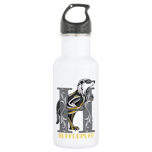 HUFFLEPUFF Crosshatched Emblem Stainless Steel Water Bottle