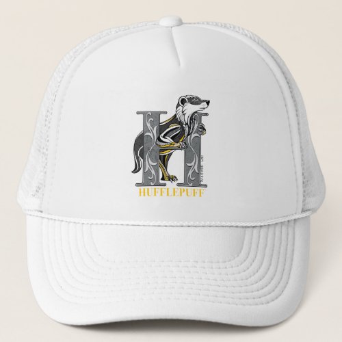 HUFFLEPUFF Crosshatched Emblem Trucker Hat