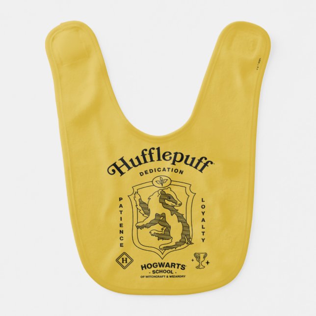 HUFFLEPUFF™ Dedication Patience Loyalty Crest Baby Bib (Front)