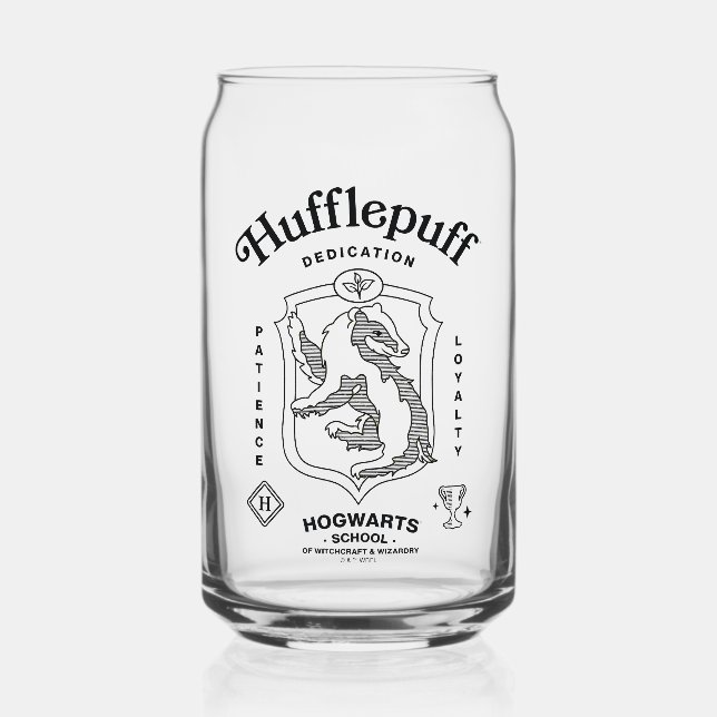 HUFFLEPUFF™ Dedication Patience Loyalty Crest Can Glass (Front)