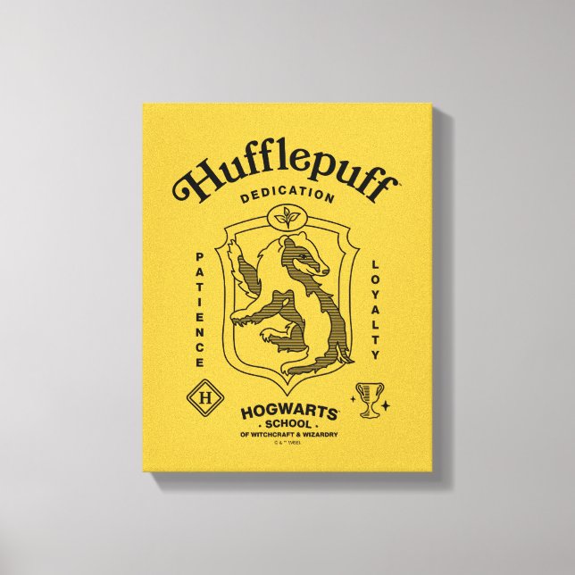 HUFFLEPUFF™ Dedication Patience Loyalty Crest Canvas Print (Front)