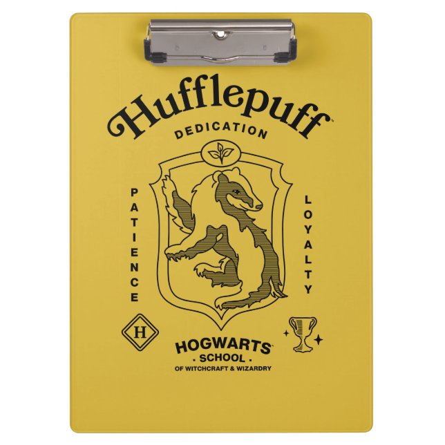 HUFFLEPUFF™ Dedication Patience Loyalty Crest Clipboard (Front)