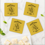 HUFFLEPUFF™ Dedication Patience Loyalty Crest Coaster Set<br><div class="desc">Celebrate loyalty, patience, and unwavering dedication with this bold Hufflepuff™ crest design. Featuring the proud badger set within a classic shield, this striking artwork highlights the house’s defining traits — Dedication, Patience, and Loyalty — in a timeless, vintage-inspired layout. Rendered in signature house colors with detailed linework and subtle magical...</div>