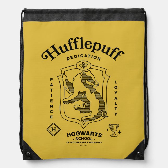 HUFFLEPUFF™ Dedication Patience Loyalty Crest Drawstring Bag (Front)