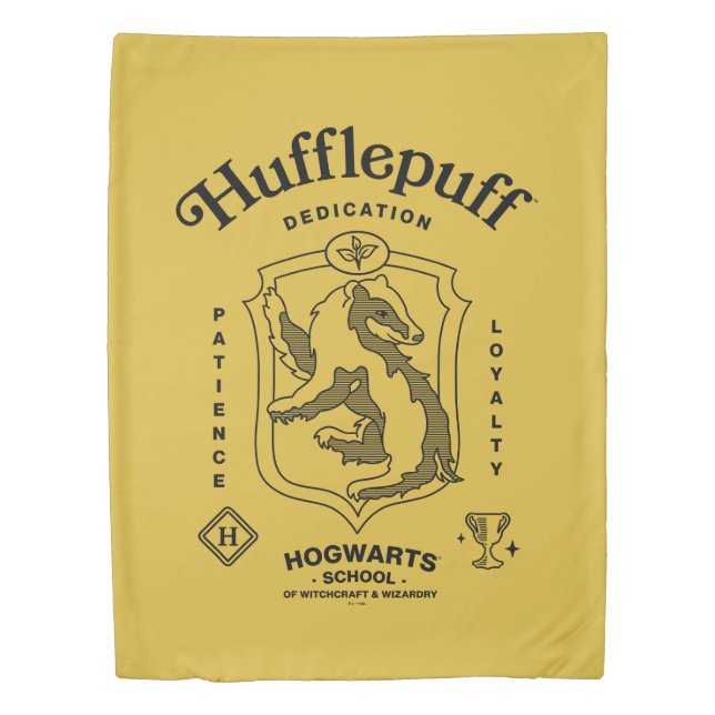 HUFFLEPUFF™ Dedication Patience Loyalty Crest Duvet Cover (Front)