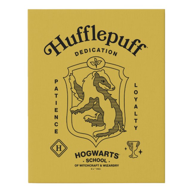 HUFFLEPUFF™ Dedication Patience Loyalty Crest Faux Canvas Print (Front)