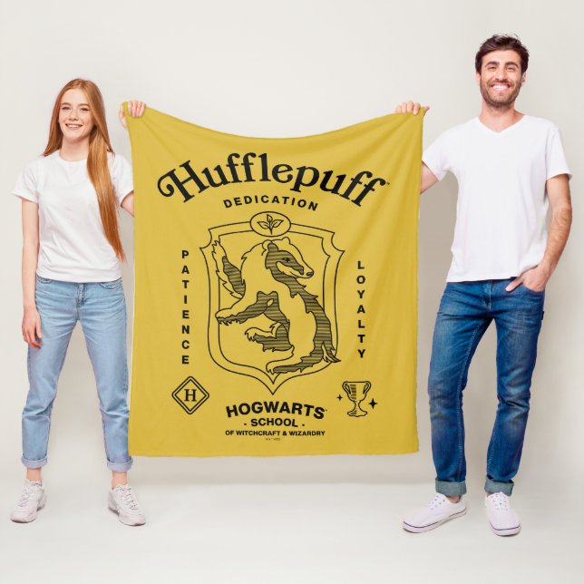 HUFFLEPUFF™ Dedication Patience Loyalty Crest Fleece Blanket (In Situ)