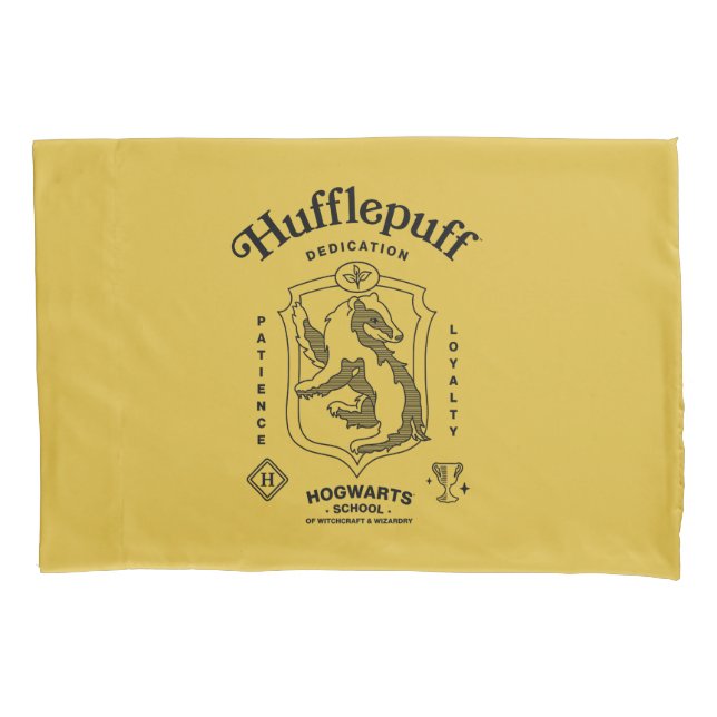 HUFFLEPUFF™ Dedication Patience Loyalty Crest Pillow Case (Front)