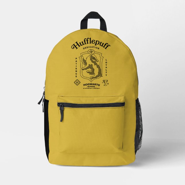 HUFFLEPUFF™ Dedication Patience Loyalty Crest Printed Backpack (Front)