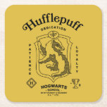 HUFFLEPUFF™ Dedication Patience Loyalty Crest Square Paper Coaster<br><div class="desc">Celebrate loyalty, patience, and unwavering dedication with this bold Hufflepuff™ crest design. Featuring the proud badger set within a classic shield, this striking artwork highlights the house’s defining traits — Dedication, Patience, and Loyalty — in a timeless, vintage-inspired layout. Rendered in signature house colors with detailed linework and subtle magical...</div>