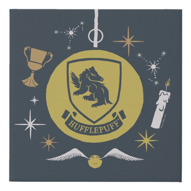 HUFFLEPUFF™ Holiday Bauble Graphic Faux Canvas Print (Front)