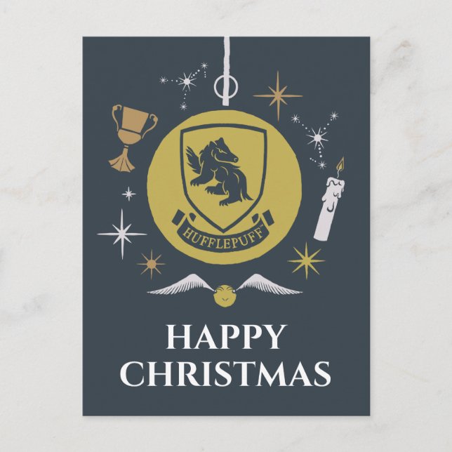 HUFFLEPUFF™ Holiday Bauble Graphic Postcard (Front)