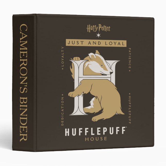 HUFFLEPUFF™ House Just And Loyal 3 Ring Binder (Front/Spine)