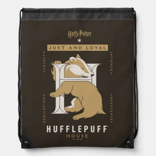 HUFFLEPUFF House Just And Loyal Drawstring Bag