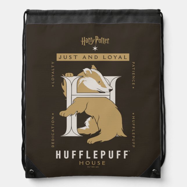 HUFFLEPUFF™ House Just And Loyal Drawstring Bag (Front)