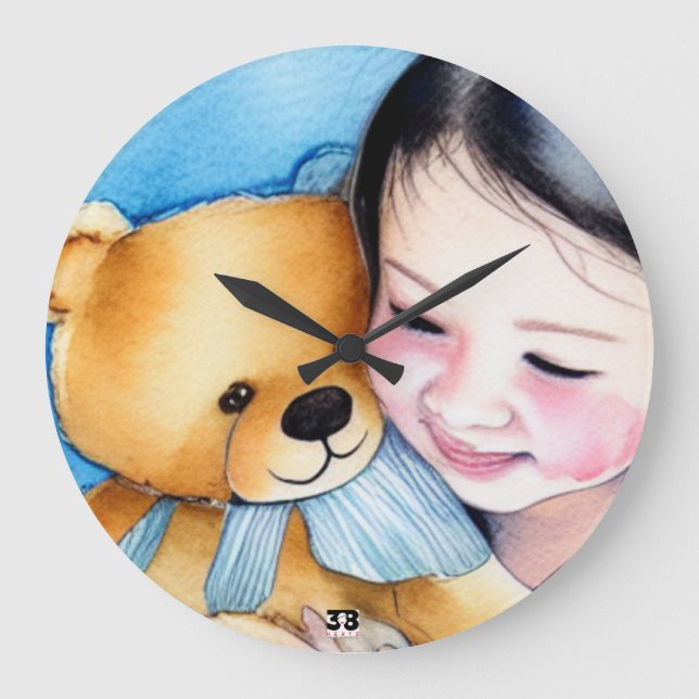 Hug a Bear Large Clock (Front)