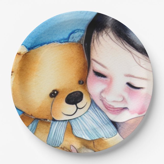 Hug a Bear Paper Plates (Front)