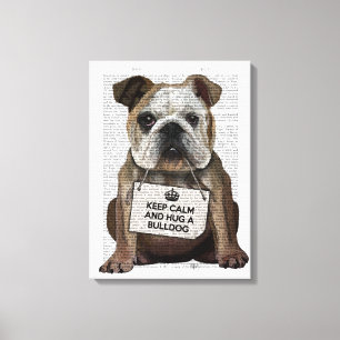 Hug a Bulldog Canvas Print