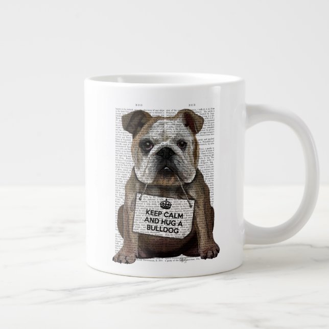 Hug a Bulldog Giant Coffee Mug (Right)