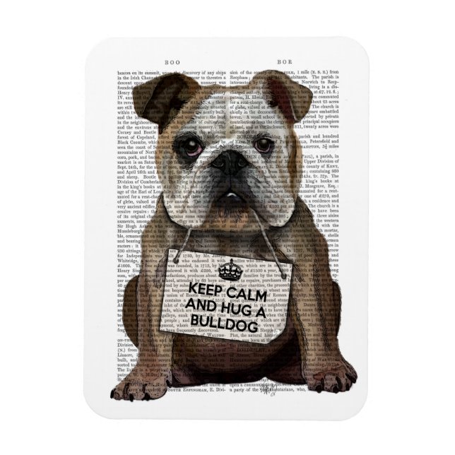 Hug a Bulldog Magnet (Vertical)