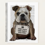 Hug a Bulldog Planner<br><div class="desc">Hug a Bulldog by FabFunky. Features a cute bulldog wearing a "Keep Calm and Huge a Bulldog" sign. | 190009D</div>