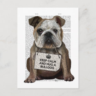 Hug a Bulldog Postcard