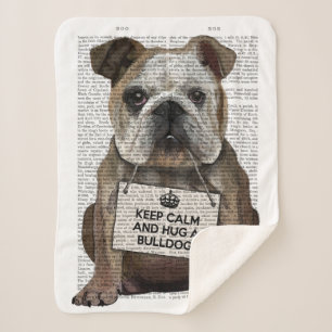 Hug a Bulldog Sherpa Blanket