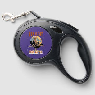 Hug A Cat Feel Better Funny Skeleton Cat Art Retractable Pet Leash