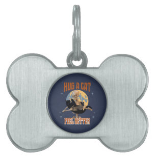 Hug a Cat Feel Better Introvert Cat Humor Pet ID Tag