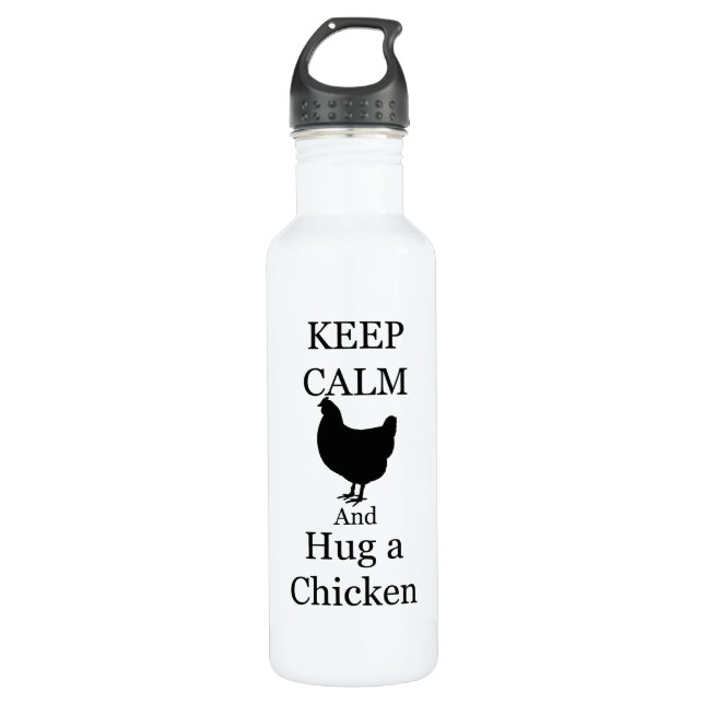 Hug a Chicken Water Bottle (Front)