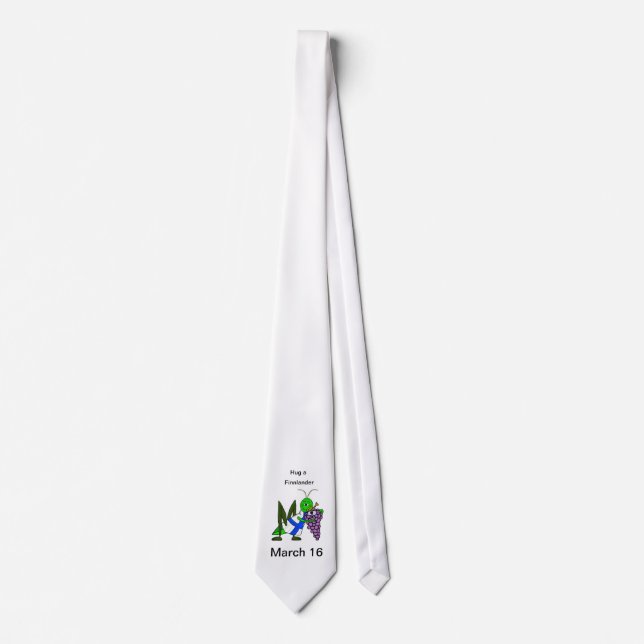 Hug A Finnlander  St. Urho's Day Tie (Front)