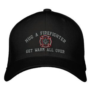 Hug A Firefighter Humorous Custom Embroidery Embroidered Baseball Hat