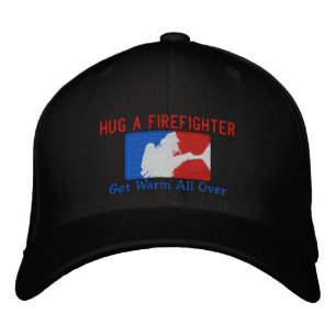 Hug A Firefighter Humorous Custom Embroidery Embroidered Baseball Hat