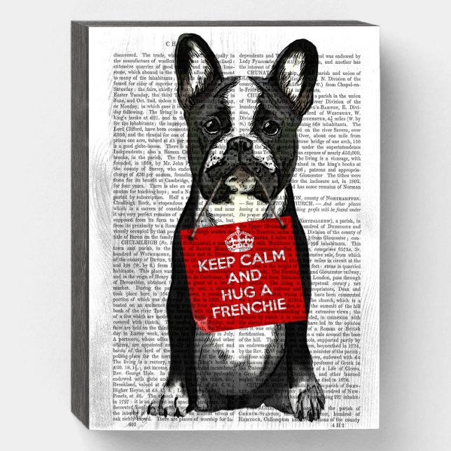 Hug a Frenchie Wooden Box Sign (Front Vertical)