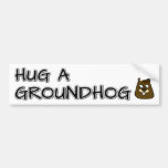 Hug a groundhog bumper sticker
