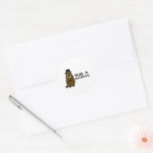 Hug a groundhog classic round sticker (Envelope)