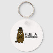 Hug a groundhog keychain (Back)