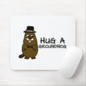 Hug a groundhog mouse pad (With Mouse)