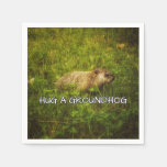 Hug a groundhog napkins