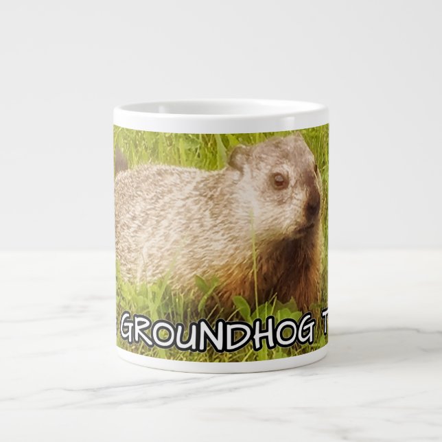 Hug a groundhog today mug (Front)
