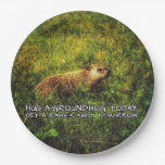 Hug a groundhog today plates