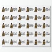 Hug a groundhog today wrapping paper (Flat)