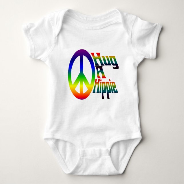 hug a hippie baby bodysuit (Front)