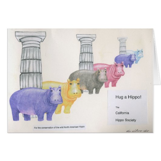 Hug a Hippo! Cards (Front Horizontal)