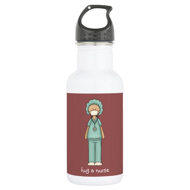 Hug a Nurse 18 oz Water Bottle (Front)