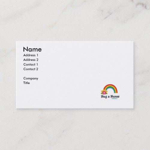 Hug a Nurse Business Card